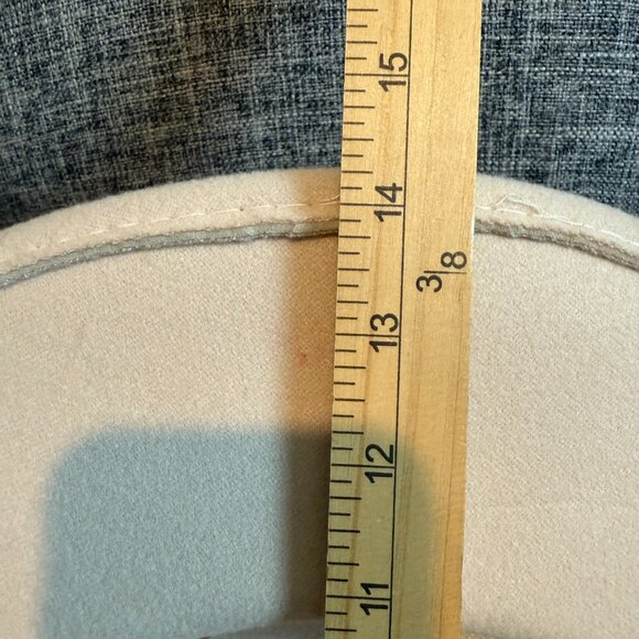 Cream Wide Brim Felt Hat with Black Band & Gold Chain Detail Adjustable Fit - Picture 9 of 13